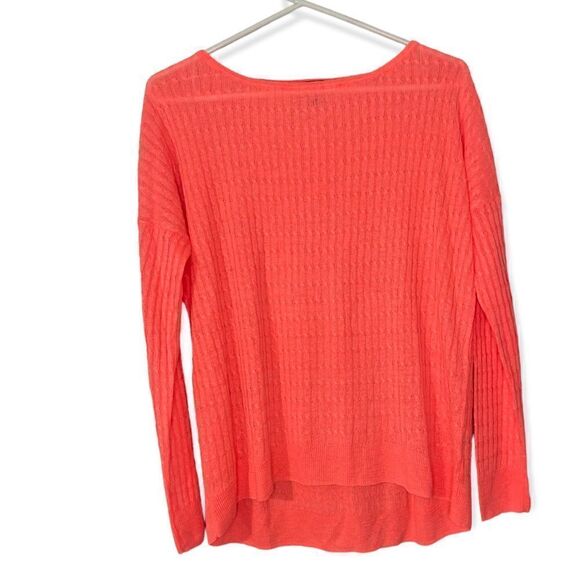 JCREW | Bright Coral 100% Linen Knit Pullover - Picture 1 of 5